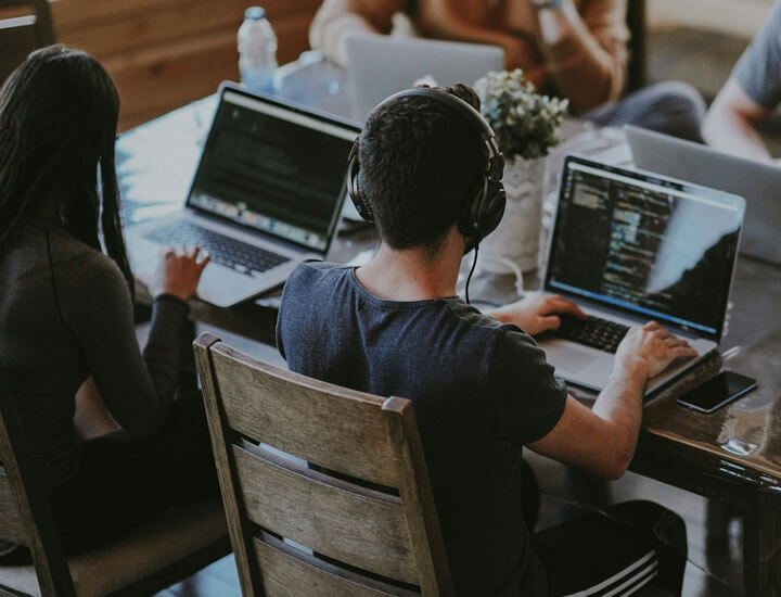Developer team working
