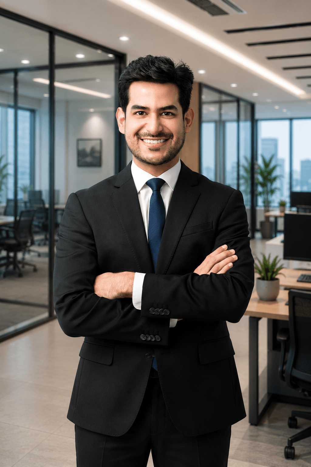 Professional person standing in office
